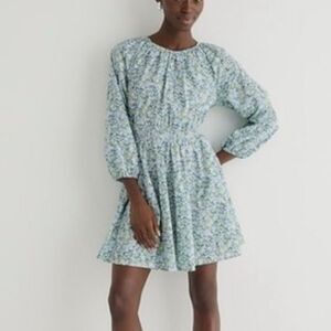 J.Crew Palermo smocked-waist mini dress in Liberty Thorpe Hill fabric M